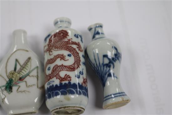 Three Chinese snuff bottles